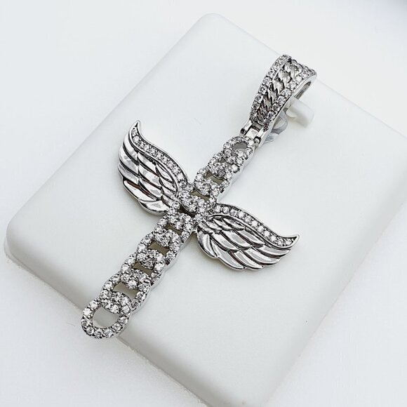 "925 Sterling Silver Plated CZ Pendant, EVBRS342 - Picture 1 of 9